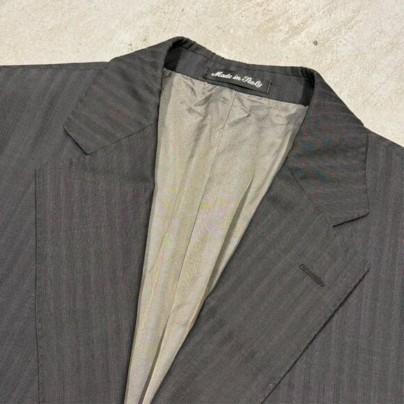 Pal Zileri Blazer Muted Striped Wool Silk Sport Coat Made in Italy Brown 42 R - Picture 5 of 8